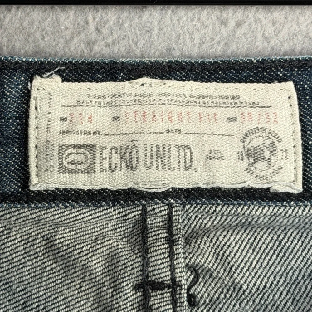 Ecko Unltd Mens Straight Fit Blue‎ Denim Jeans 38x32 Medium Wash Streetwear